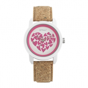 Pink Hearts Corn Resin Dial with Cork Strap, $45 @sproutwatches.com