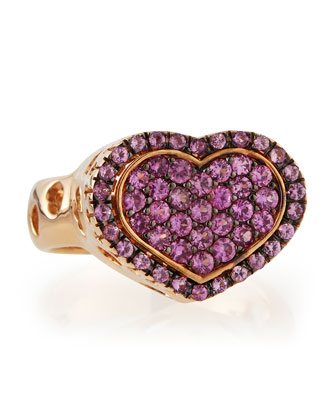 Rose Gold Pink Sapphire Heart Ring by Nanis, $2500 @lastcall.com