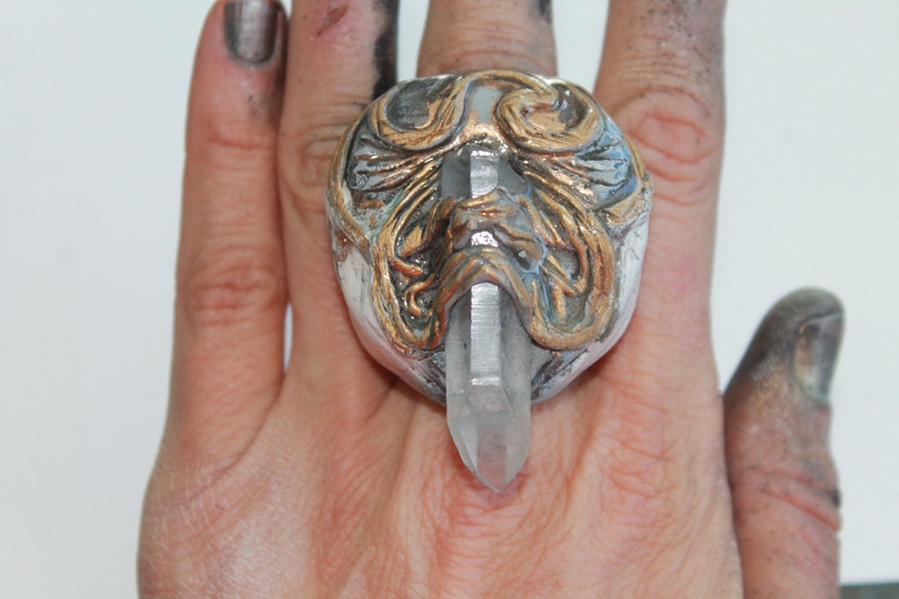 Adina Mills Wings Quartz Art Ring, $90