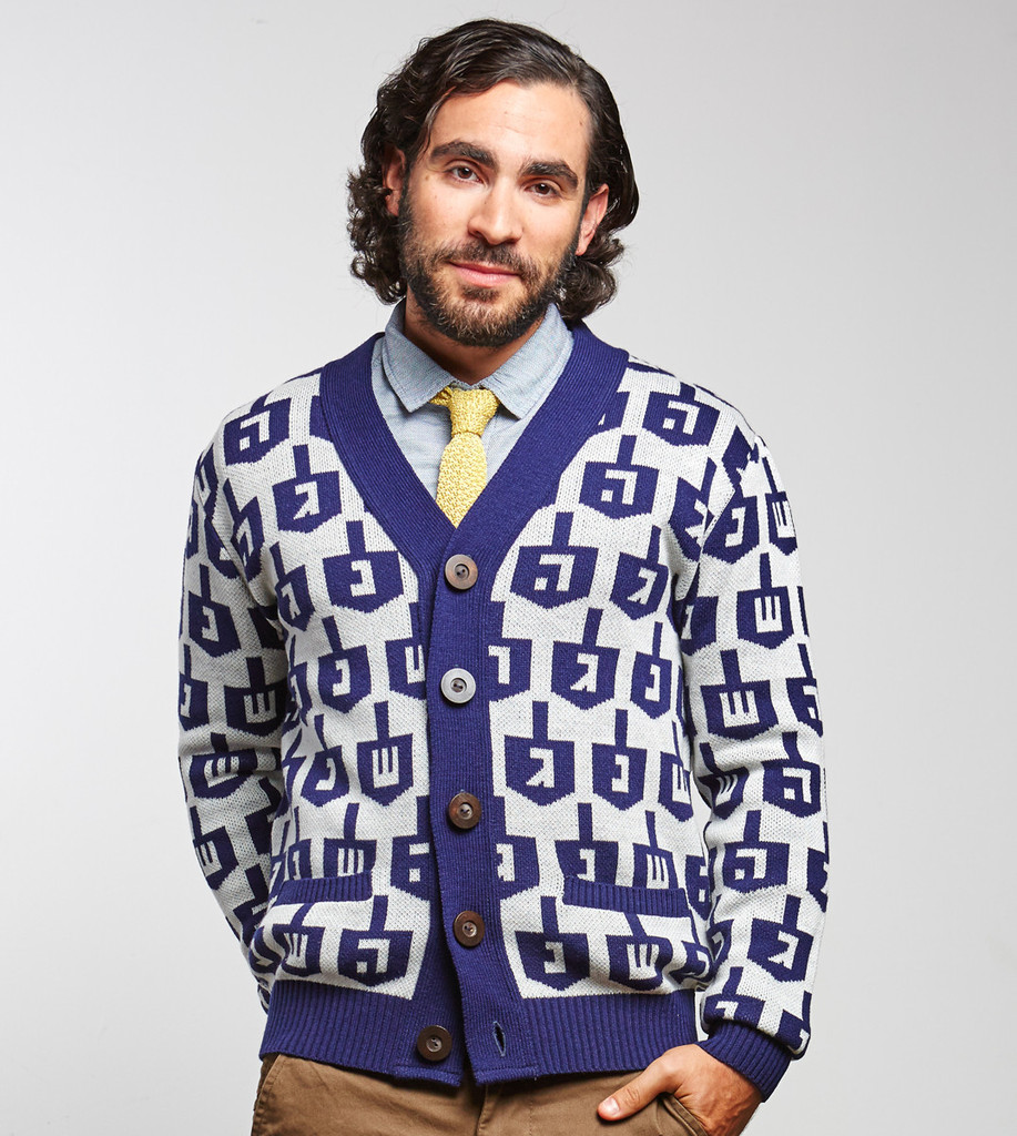 GelfFiend Mens Spinmaster Hanukkah Sweater, $60
