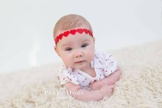 Red Heart Chain Headband,$7.99 made to order