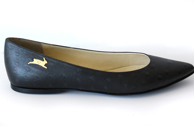 20% of the sale of this shoe benefits PETA. Vegan Ostrich Flat by Rebecca Mink for PETA, 