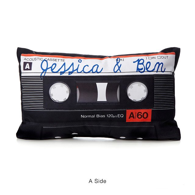Personalized Mixtape Pillow (any words/ expression/ names), $58 @uncommongoods.com