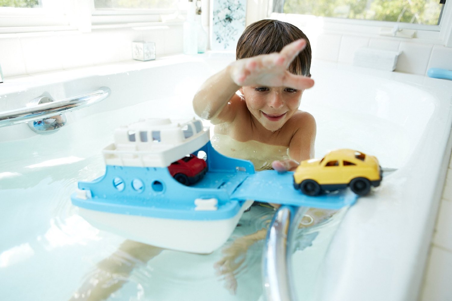 Green Toys Ferry Boat with Mini Cars Bathtub Toy, $17 @amazon.com