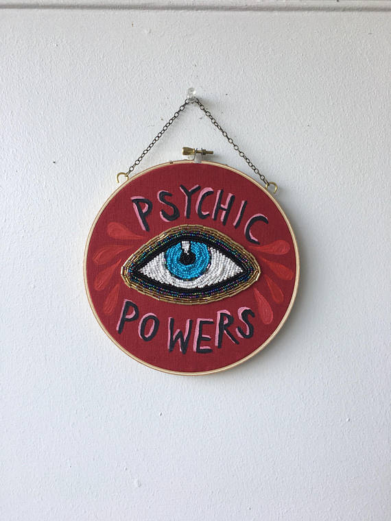 Psychic powers hoop - hand embroidered by Tessa Perlow, $84 @etsy.com