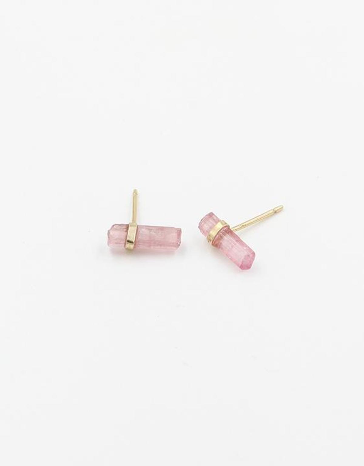 Sweetly precious Tourmaline Crystal Jené Despain Pink Nova Studs handmade in NYC, $90 @garmentory.com