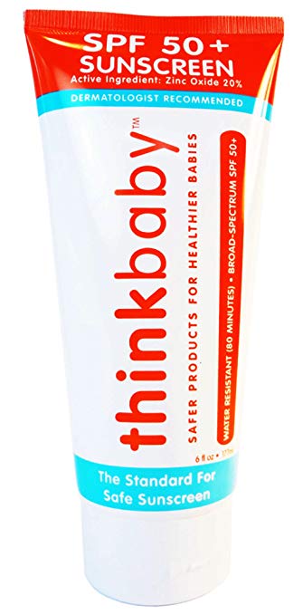Thinkbaby Safe Sunscreen SPF 50+ - 6oz Family Size, $16 @amazon.com