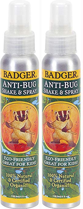 Badger - Anti-Bug Spray, 100% Natural and Certified Organic - 4 oz Aluminum Bottle (2 Pack), $20 @amazon.com