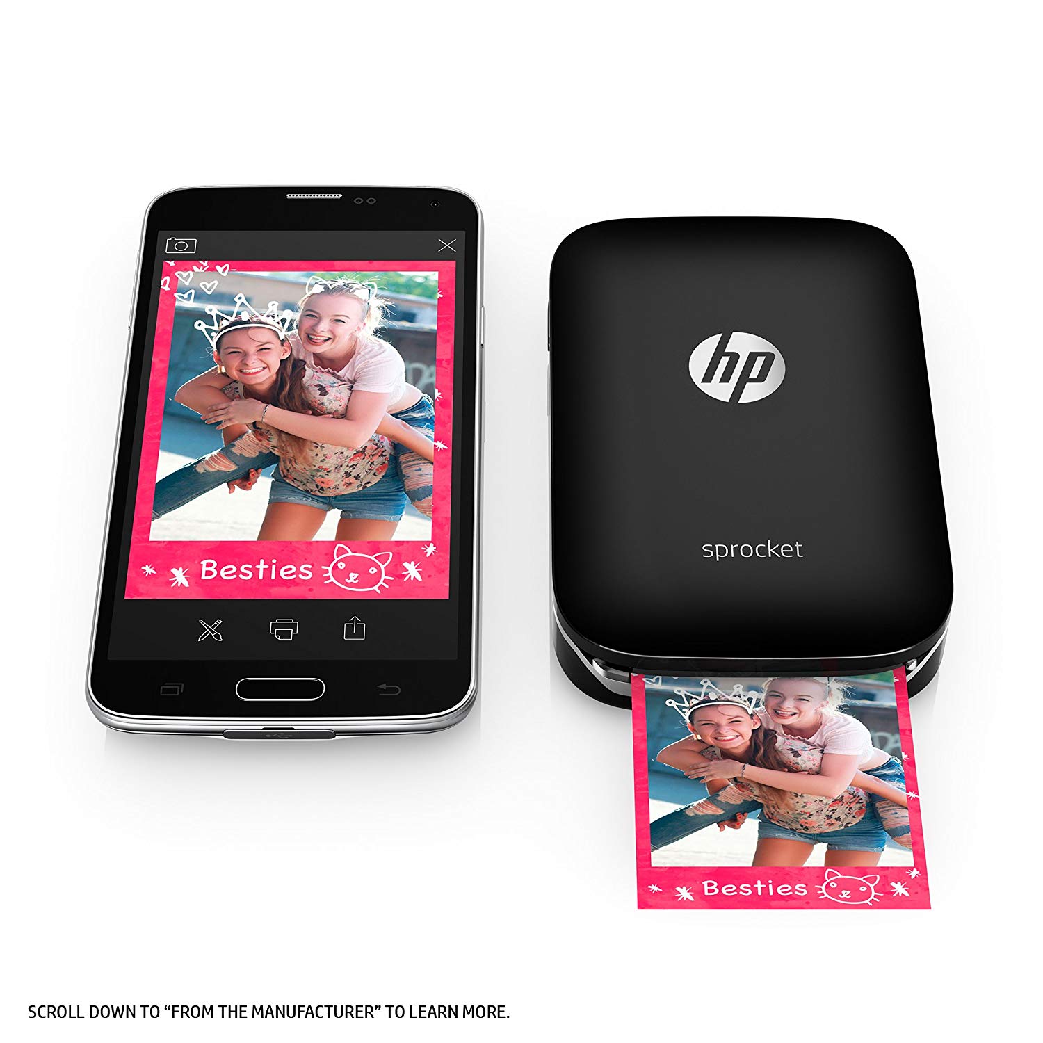 HP Sprocket Portable Photo Printer with additional 20 sheets ZINK Sticky-Backed Photo Paper, $90 @amazon.com