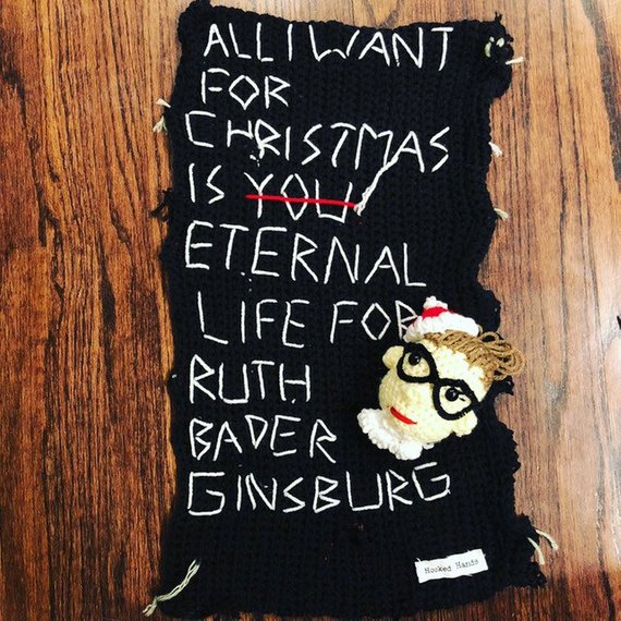 All I want for Christmas is Ruth Bader Ginsburg, $75 @etsy.com