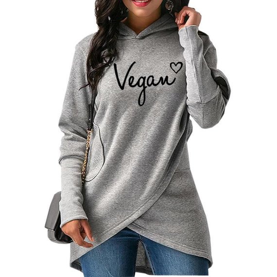Vegan Heart Crossover Hoodie Sweatshirt, $22 @etsy.com