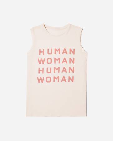 The 100% Human Woman Cotton Muscle Tank in Double Print, $22 @everlane.com