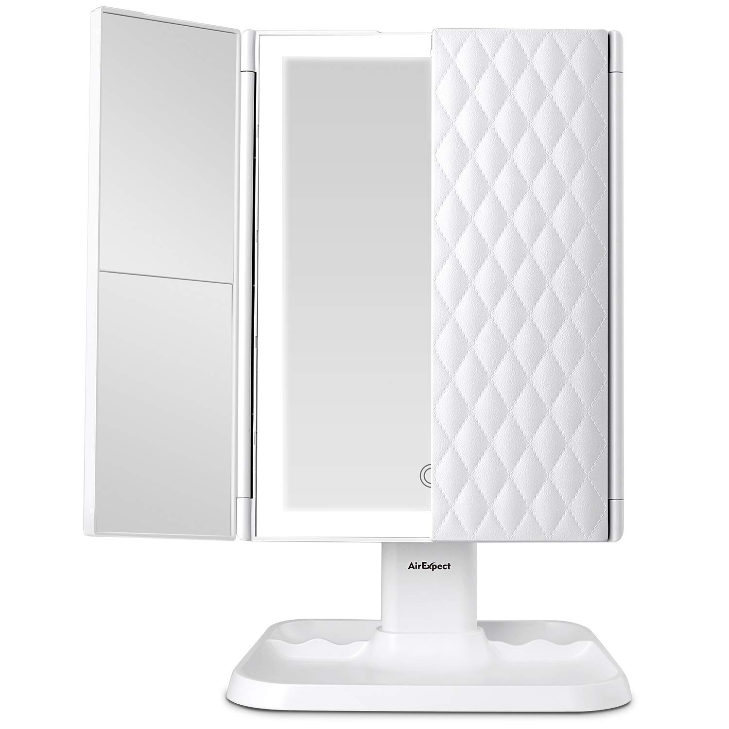 Makeup Mirror Vanity Mirror with Lights - 3 Color Lighting Modes 72 LED Trifold Mirror, Touch Control Design, $31 @amazon.com