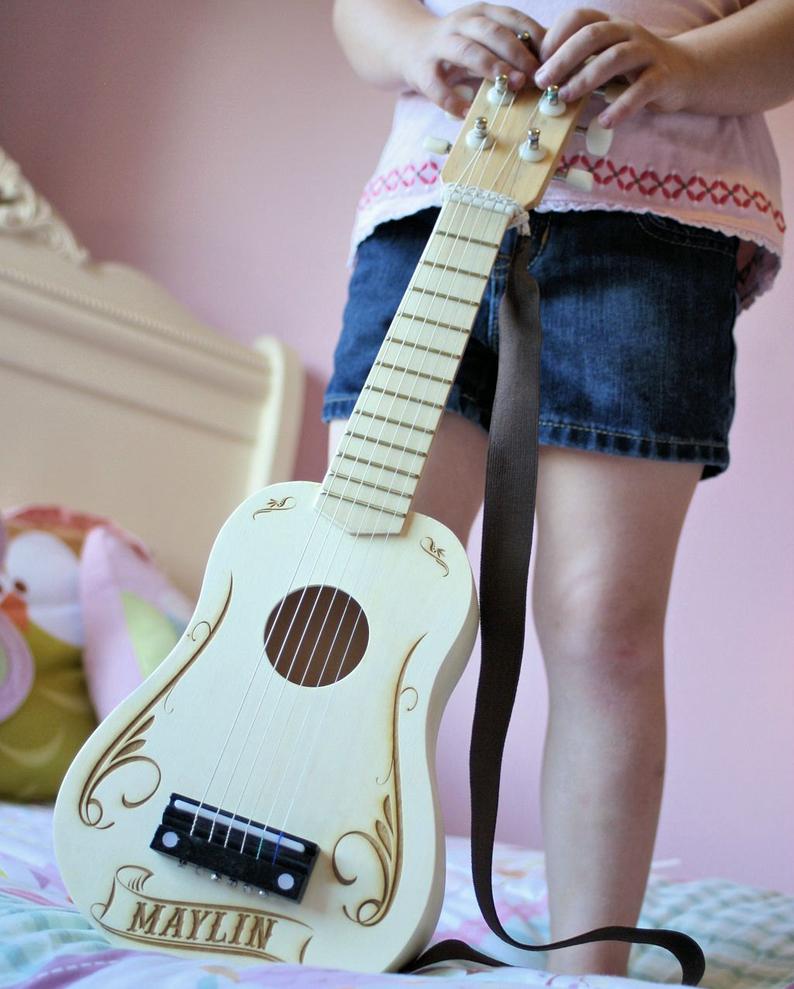 ScissorMill Personalized Kids Toy Guitar, $45 @etsy.com