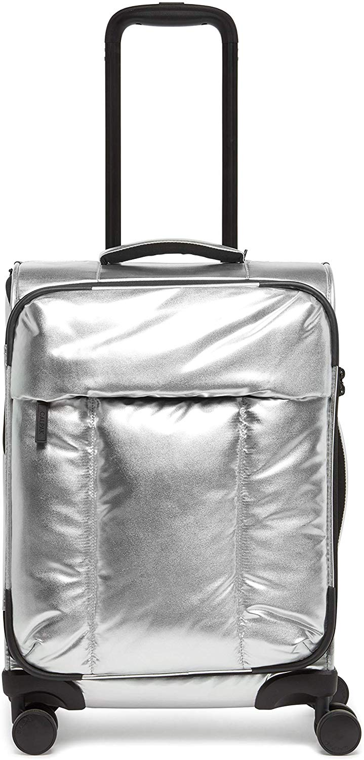 CALPAK Luka Carry-On Luggage Metallic Silver Softside Spinner Suitcase, $165 @calpaktravel.com