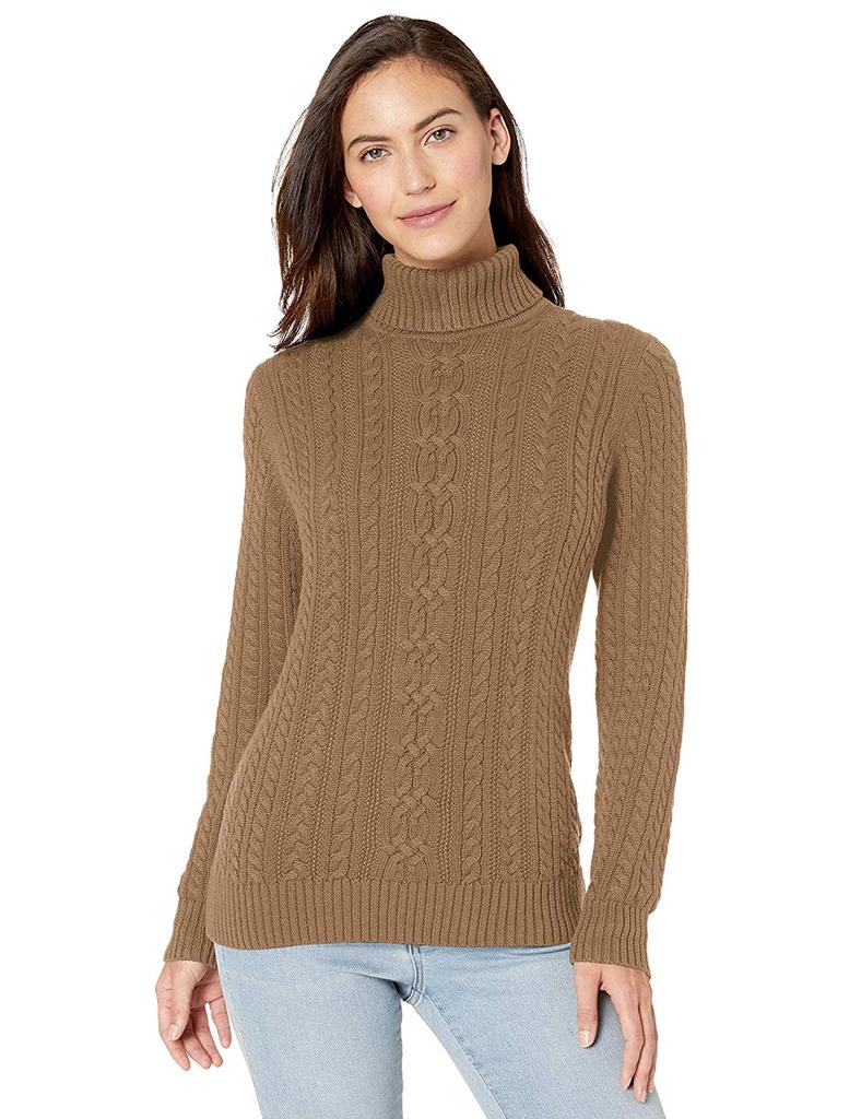 Amazon Essentials Women's Fisherman Cable Turtleneck Sweater, WAS $30, NOW $24 @amazon.com