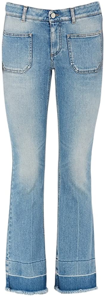 Stella McCartney Kick Flare Frayed Pocket Jeans, $99 @amazon.com