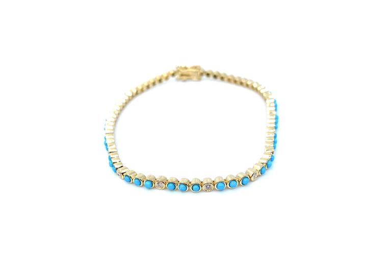 Turquoise & Diamond Bracelet trilogiela, $1,755 @trilogiela.com