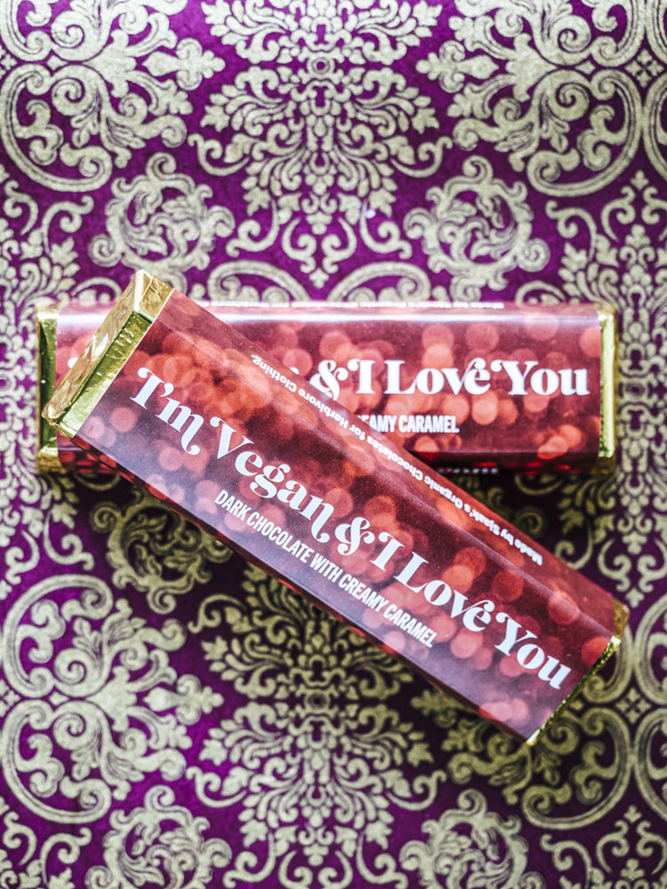 I'm Vegan and I Love You Candy Bar, $4 @herbivoreclothing.com