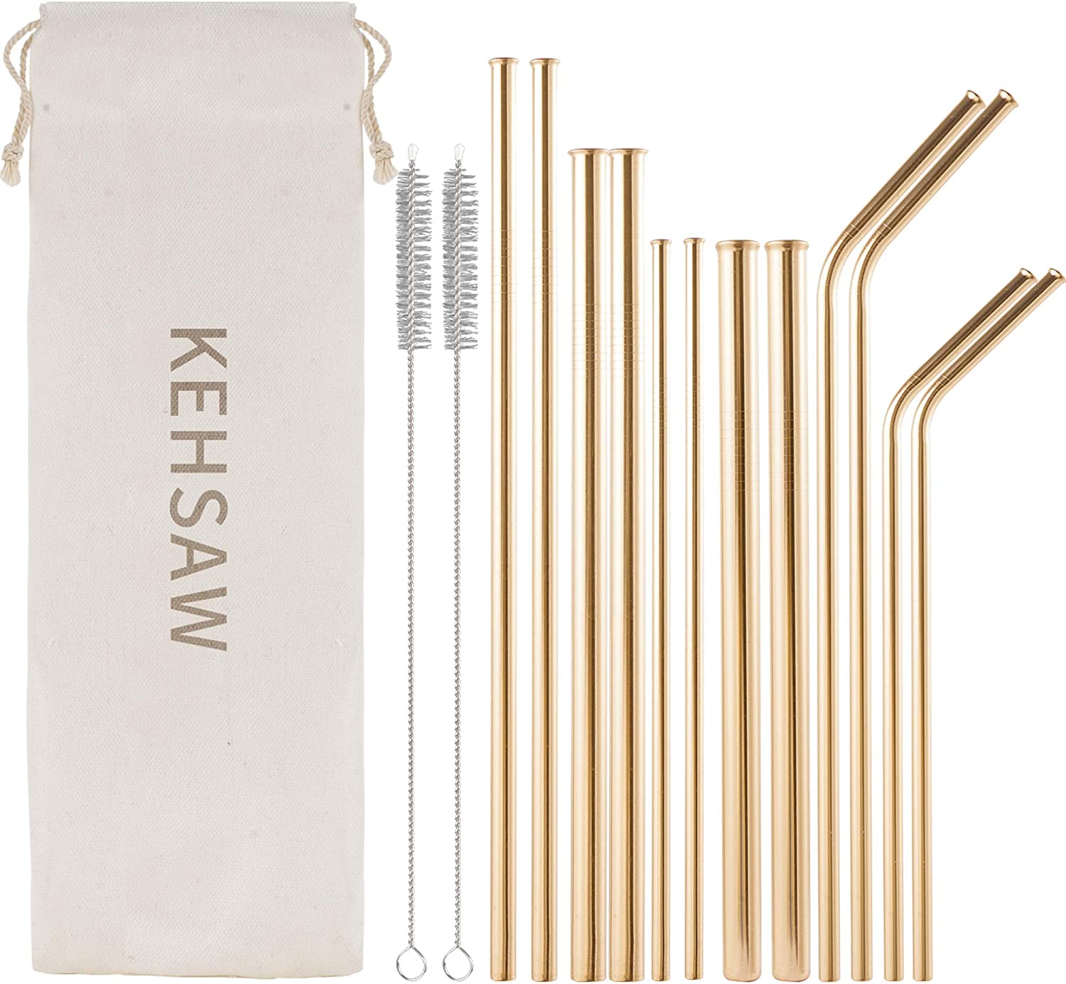 Keshaw Gold Reusable Straws, $12 @amazon.com